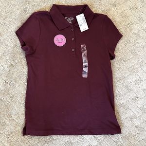Burgundy uniform polo, size 7/8